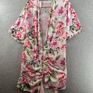 Show Me Your Mumu Floral Garden Of Blooms Kimono Robe Duster Pink Green Sz OS